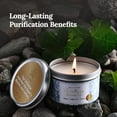 thumbnail image 5 of Magnificent 101 Affirmations Sage, Cedar, Palo Santo, Sprinkle of sage Leaves Smudge Candle for House Energy Cleansing, Banishes Negative Energy - Soy Wax Tin Candle (I Create My D, 5 of 6