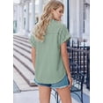 thumbnail image 3 of MOYIKO Short Sleeve Summer Tops for Women Casual Button Down Shirts Striped Business Work Blouses, 3 of 7