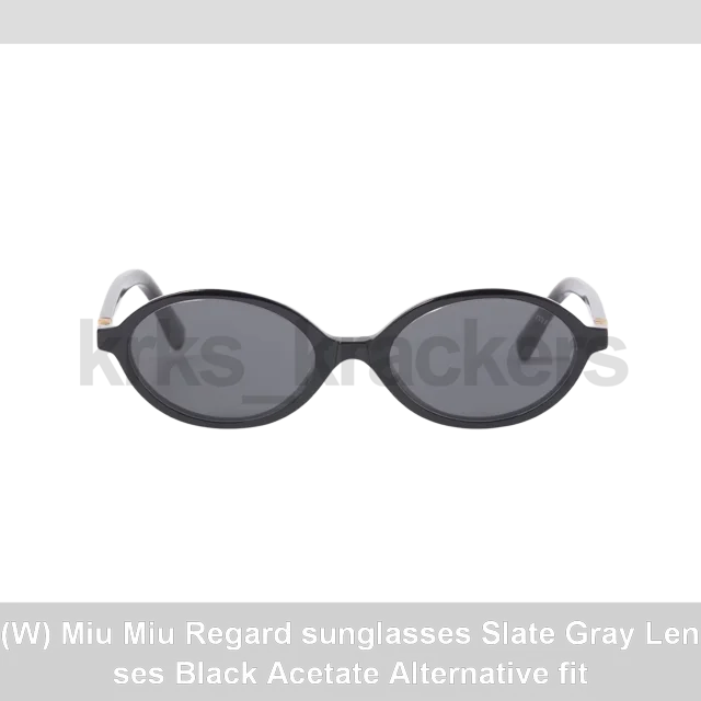 (W) Miu Miu Regard sunglasses Slate Gray Lenses Black Acetate Alternative fit