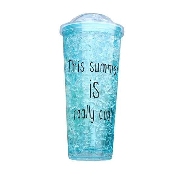 XKHZJL Cold Drink Travel Mug Reusable Ice Coffee Tea Cup Perfect, Double Wall Plastic Tumbler with Lid and Straw for Office Poolside Parties Gifts