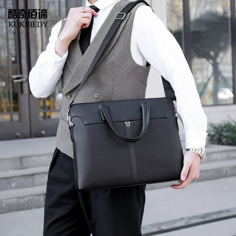 New Men Briefcase Bags Business Leather Bag Shoulder Messenger