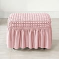 thumbnail image 2 of Wishrage High Stretch Seersucker Fabric Ottoman Slipcovers Rectangle Footstool Cover with Skirt Modern Furniture Protector for Home Decor Bedroom Living Room Balcony, 2 of 2