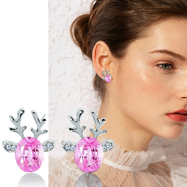 Large Floral Stud Earrings For Women Double Hoop Flower Design Piercing Jewelry
