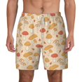thumbnail image 2 of Picia Autumn Mushrooms pattern Mens Swim Trunks with Compression Liner Stretch Beach Shorts Quick Dry with Zipper Pockets No-Chafing Board Shorts-3X-Large, 2 of 9