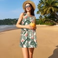 thumbnail image 3 of Easygdp Palm Trees and Tropical para Vestido Transpirable de Mujer, Vestido Suelto de Manga Corta con Pliegues y Bolsillos para el Verano, 3 of 7