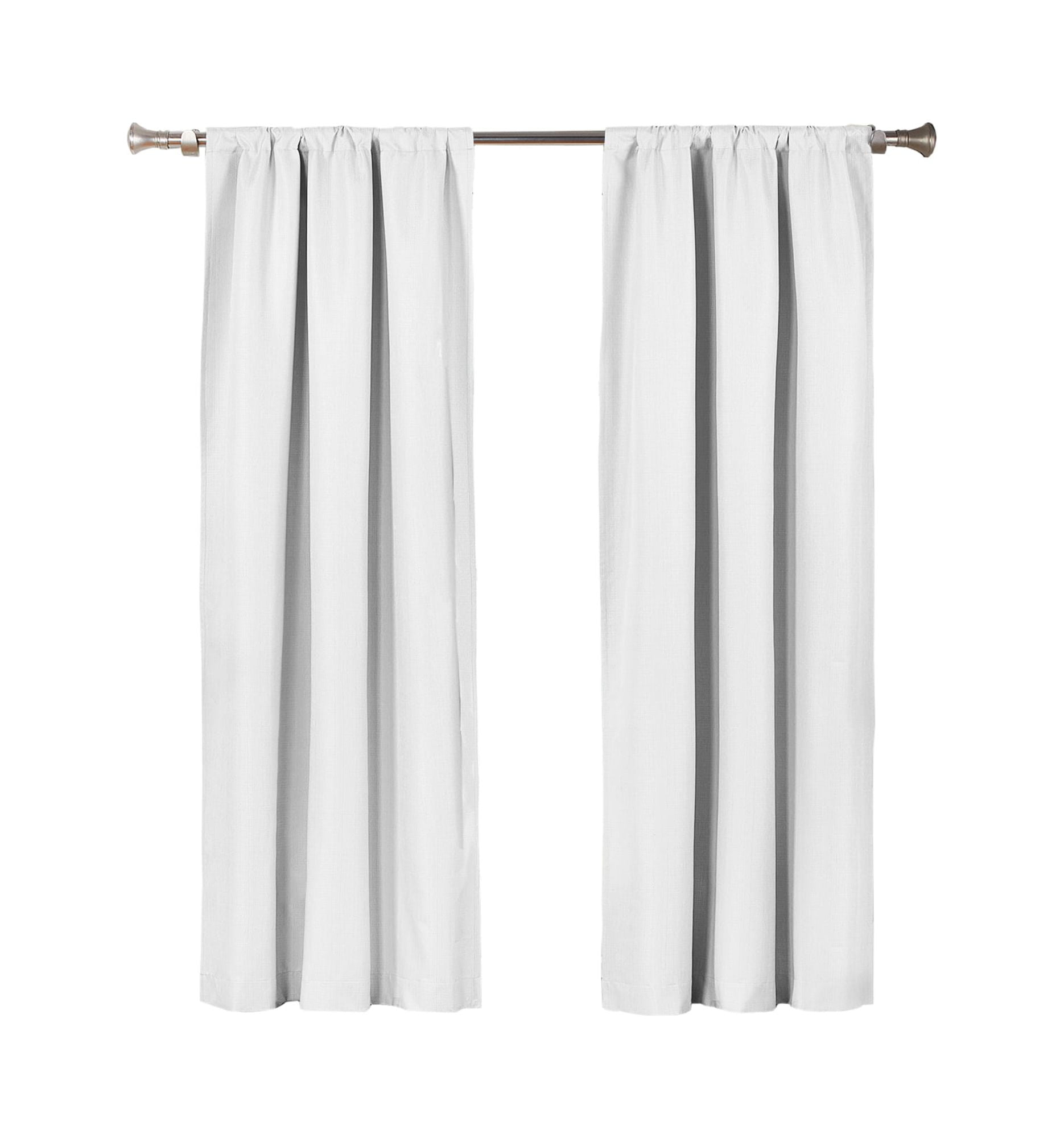 Ecologee Wakefield Textured 100% Blackout Rod Pocket Indoor Curtain Panel Pair, White, 37" W x 63" L