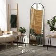thumbnail image 3 of Espejo De Piso Cuerpo Completo Grande Arqueado Decorativo De Pared con Soporte y Marco de Aluminio para Dormitorio Sala Comedor o Cuarto de 160 cm, 3 of 8