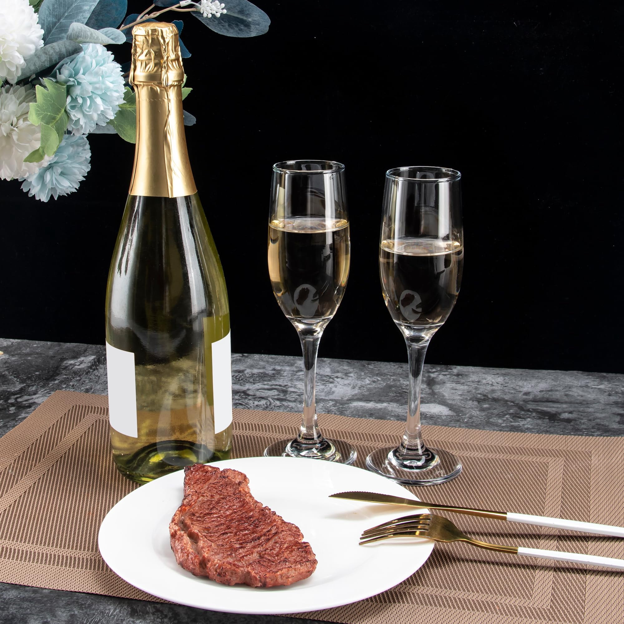 Champagne Glasses, Set of 12 Champagne Flutes with Classic Shape, Long stem Sparkling Wine glasses for Wedding, Restaurant, Bar, Wine Toasting, Clear