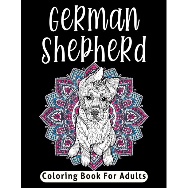 German Shepherd Coloring Book For Adults German Shepherd Coloring