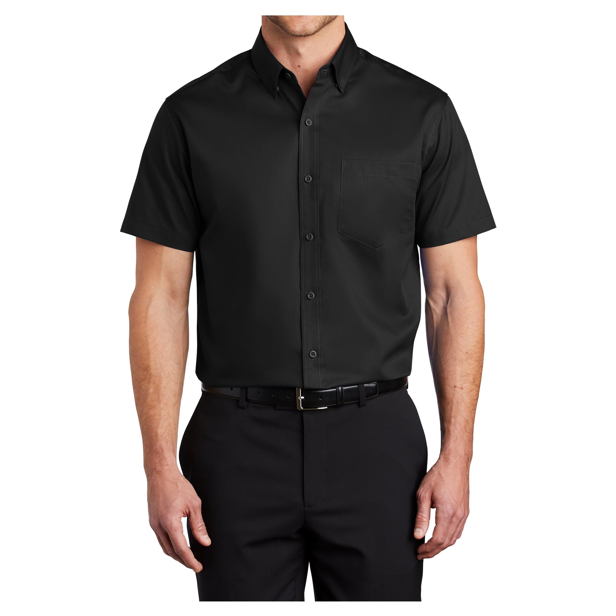 Mens Short Sleeve Superpro Twill Oxford Cotton/Polyester Button