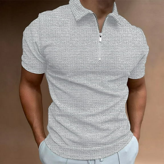 Gubotare Polo Shirt Mens Polo Shirts Short Sleeve Performance Rugular Fit Fashion Designed Stretchy Shirts for Men,Dark Gray L