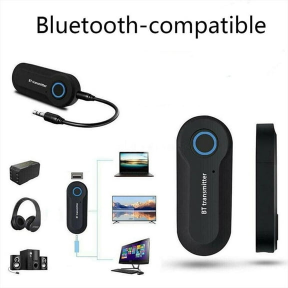 QHUDLV Bluetooth Transmitter and Receiver, 4-in-1 Wireless Audio Adapter for TV, PC, Car, Headphones, 3.5mm AUX and USB Powered, Low Latency for Home Stereo & Travel Use