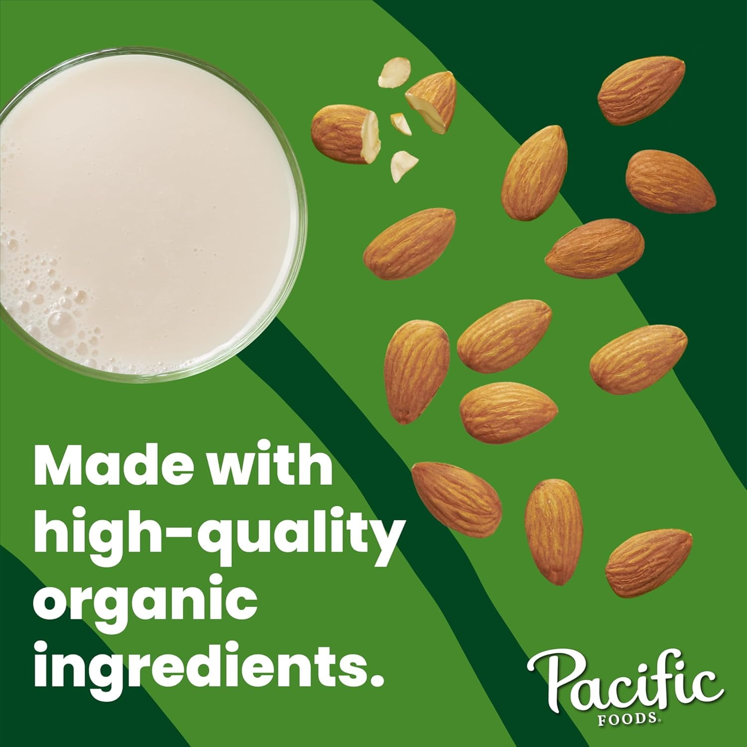 Pack of 12, Pacific Foods Original Organic Almond Milk, 32 fl oz