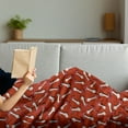 thumbnail image 3 of Mushroom Soft Flannel Fleece Blanket, Autumn Pattern with Amanita Muscaria Psychedelic Food Forest Woodland, Cozy Plush for Indoor and Outdoor Use, 50" x 70", Burnt Sienna Red White, by Ambesonne, 3 of 5