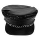 thumbnail image 4 of Gorra de repartidor de periódicos con cadena, gorra de panadero, boina con visera, repartidor de periódicos, panadero, estilo pescador, taxista violinista, capitán, sombrero marinero negro, 4 of 8