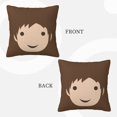 thumbnail image 3 of LNWH Decorative Pillow Covers, Cartoon Smiling Boy Square Sofa Decorative Knit Pillow Case, 24"x24", 3 of 8