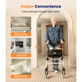 thumbnail image 2 of VOCIC Narrow Foldable Rollator for Seniors | Indoor Lightweight Walker with Tray & Quiet Wheels—White, 2 of 9