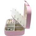 thumbnail image 3 of 2 Layers With Mirror For Rings, Earrings, Necklaces, Bracelets, Storage Boxes (Pink), 3 of 4