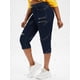 thumbnail image 3 of Pantalones Jeans Rasgados Capri Recortado Delantero Cremallera Rosegal  Vaqueros de talla grande, 3 of 5