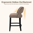 thumbnail image 5 of VKNOW Mid-Century Counter Height Bar Stools Set of 2 Upholstered Kitchen Bar Stools with Wood Legs and Ergonomic Backrest for Kitchen Island Dining Room Home Bar,Brown, 5 of 9