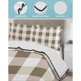 thumbnail image 4 of Quilts Twin Size Bedding Set, Brown Plaid Lightweight Quilted Comforter, Spring Summer Farmhouse Buffalo Checkered Soft Reversible Bedspread Coverlet with Pillow Covers for All Season, 68" x 86", 4 of 7