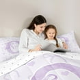 thumbnail image 5 of jejeloiu Personalized Gifts Bowtie Bedding Comforter Set,Letter O Twin Comforter Sets,Purple White Bow Bowknot Bedding Set,Lightweight Room Decoration Reversible,2pcs, 5 of 8