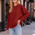 thumbnail image 4 of GILIGEGE Womens Oversized Crewneck Sweatshirts,Scalloped Casual Pullover,Long Sleeve, Comfort Soft Cute Sweater,Relaxed Loose Fit,Lightweight Loungewear,Athletic Daily 2026 Trendy Fall Outfits Wine S, 4 of 9