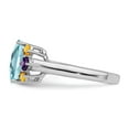 thumbnail image 4 of Auriga Fine Jewelry 925 Sterling Silver Rhodium Light Swiss Blue Topaz, Amethyst and Citrine Ring for Women Size 7, 4 of 6
