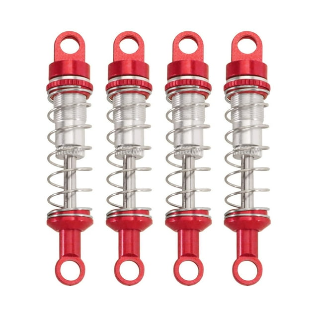 4 amortiguadores de aceite para coche RC, piezas de amortiguadores RC de 60 mm, resistentes a impactos, escala 1/12, para MN168, D90, MN82, MN98V2 y Rojo