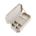 thumbnail image 3 of Caja De Exhibición De Joyas De Terciopelo, Soporte De Exhibición De Anillos Para Dijes, Colgantes, Aretes, Beige, 3 of 8