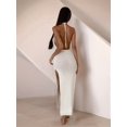 thumbnail image 6 of Women Knit Bodycon Maxi Cover-Up Dress Sleeveless Cover Up Summer White M, 6 of 8