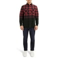 thumbnail image 2 of Epic Studios Men's & Big Men's Distressed Dip Dye Plaid Flannel Shirt, Sizes S-6XL, Flannel Mens Shirts, 2 of 4