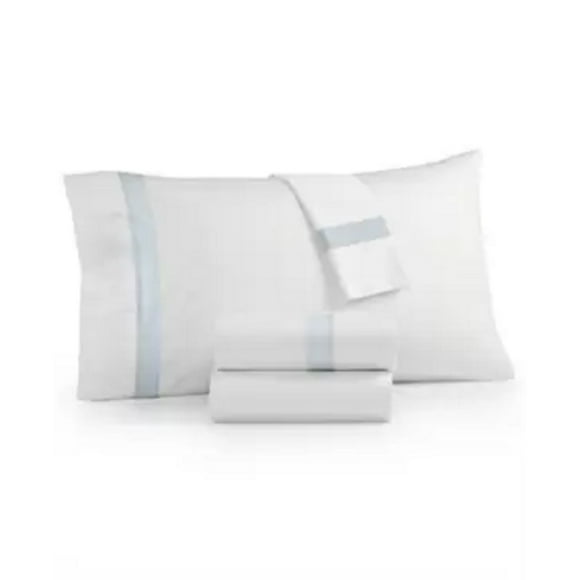 Charter Club Sleep Luxe Sateen Fashion Hem 100% Cotton 800 Thread Count 4 Pc. Sheet Set, Blue