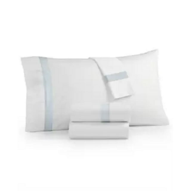 Charter Club Sleep Luxe Sateen Fashion Hem 100% Cotton 800 Thread Count 4 Pc. Sheet Set, Blue