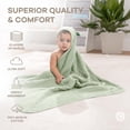 thumbnail image 4 of Toallas con Capucha para Bebé 2 Pzas, Grandes 81 x 81 cm  6 Capas de Algodón Muselina 100%  Suaves y Absorbentes para Bebés, Niños y Niñas  Diseño Unisex para la Hora del Baño Salvia, 4 of 5
