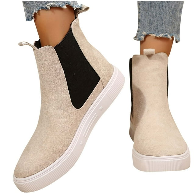 Styesk Bottes pour Femmes Mode Décontractée Polyvalente Douce Cool Mix And Match Style Automne Tendance Mode Talon Épais Mi-Mollet Bottes de Travail pour Femmes