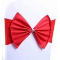 thumbnail image 1 of Chair Sashes 10Pack Elastic Slider Chair Bow Spandex Chair Cover Bands Party Chair Ribbons for Wedding Banquet Decorations Red, 1 of 4