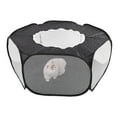 thumbnail image 2 of Parque infantil portátil para animales pequeños, tienda transparente para cachorros, gatos y conejos, para exteriores, color negro, 2 of 12