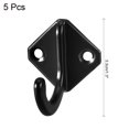 thumbnail image 4 of Uxcell  Wall Door Clothes Hat Bag Hanger Metal Storage Hook Polishing Black 5pcs, 4 of 6