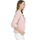 thumbnail image 4 of Blazer De Solapa Con Muescas Y Mangas 3/4 A Rayas Para Mujer Rosa S, 4 of 6
