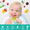thumbnail image 4 of Amerteer Baby Fresh Fruit Food Feeder Nibbler Pacifier|Training Massaging Toy Teether|Food Grade Soft Safe BPA-Free Silicone Pouches|Babies Toddlers Infants Kids, 4 of 9