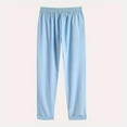 thumbnail image 5 of FRSASU Women's Casual Pants Loose Fit Style Cotton Linen Ankle Trousers Summer Baggy Slacks Sky Blue, 5 of 8