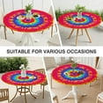 thumbnail image 7 of Rainbow Tie Dye Mandala Pattern Round Fitted Tablecloth with Elastic Edge,Dining Table Cover Waterproof,Outdoor Round Tablecloth for Camping,Dining,Indoor and Outdoor, 7 of 7