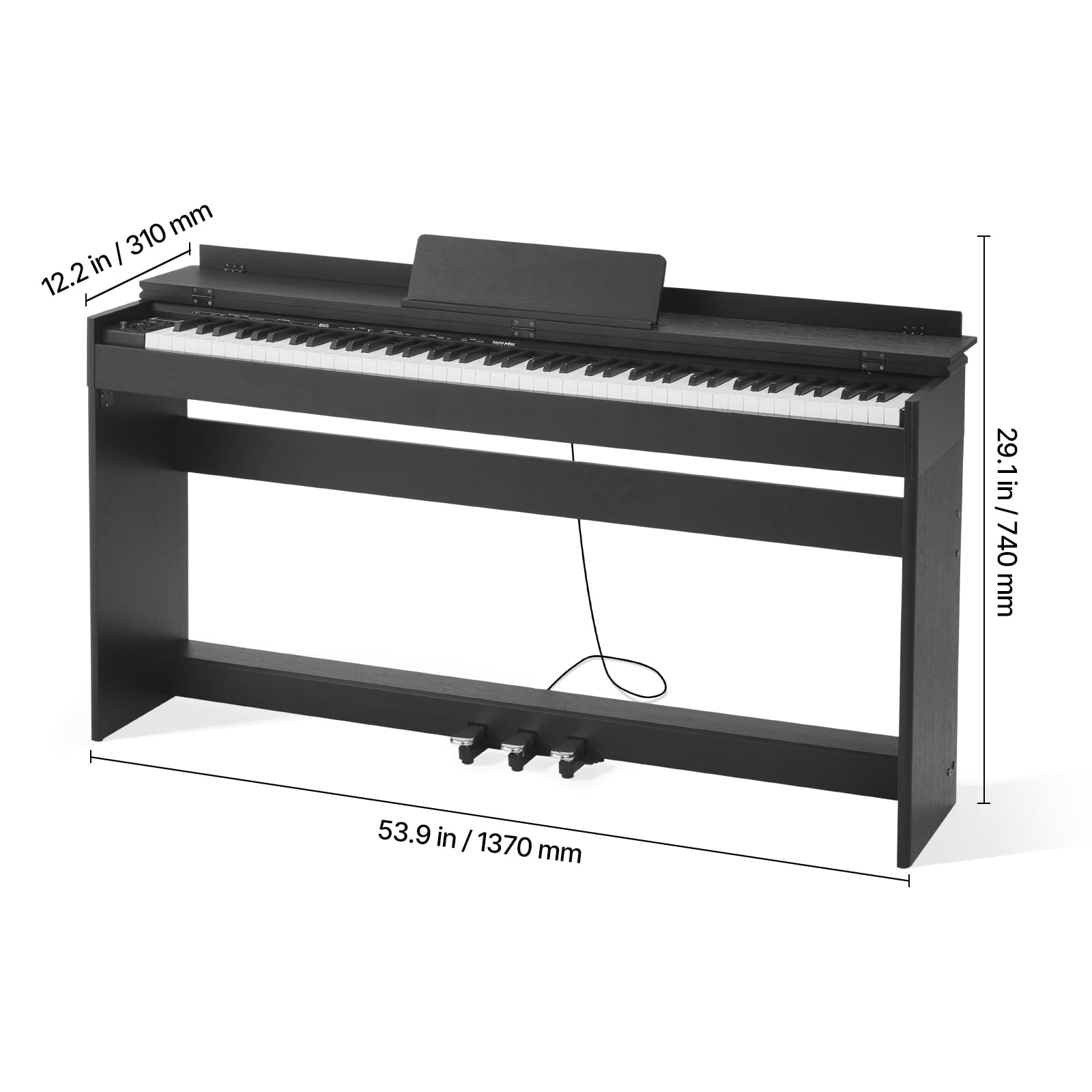KFFKFF 88-Key Weighted Digital Piano with Stand, Power Adapter, Triple Pedal, 680 Tones, Wireless Connectivity, Headphones, and Accessories for Beginners