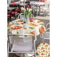 thumbnail image 4 of Outdoor Tablecloth with Umbrella Hole and Zipper, Orange Pumpkins Fall Round Table Cloth 60 Inch Waterproof Tablecloth, Rustic Leaves Thanksgiving Farmhouse Picnic Table Cover for Patio Camping, 4 of 7