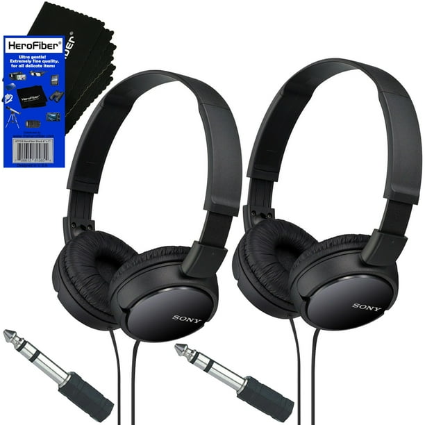 Sony MDRZX110 ZX Series Stereo Headphones (Black) with 3.5mm Mini Plug to 1/4 inch Headphone