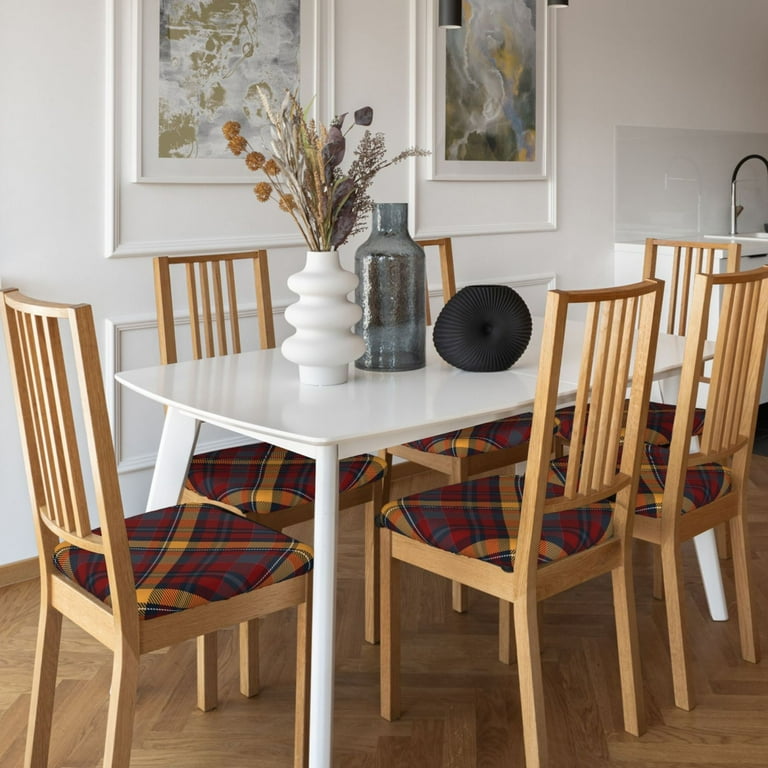 Ocsxa Buffalo Check Plaid for Square Seat Covers for Dining Room Chairs Chair Seat Cover Washable Slipcovers Kitchen Chair Covers Slipcovers Protector No Rear Covers Walmart