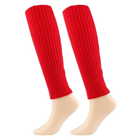 

Besufy 1 Pair Women Ribbed Knitted Long Socks Breathable High Elasticity Anti-shedding Party Sports Casual Ribbed Leg Warmers for Girl Red