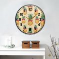 thumbnail image 2 of Yayeee Wall Clock Battery Operated 11.9" Silent Quartz Non-Ticking for Living Room Decor, Sunshine Pineapples, 2 of 8