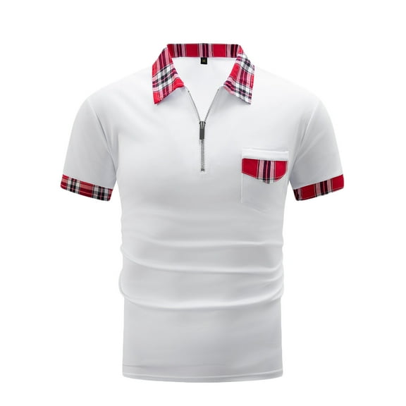 yillto Men's Short Sleeve Shirts Quarter-Zip Casual Slim Fitting Pullover Basic Tops with Pockets